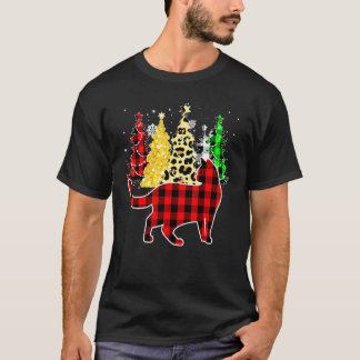 Camiseta Árbol de gato de cuadros de búfalo de Navidad Pija