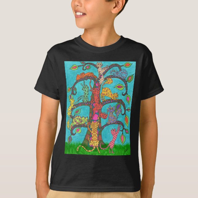 Camiseta Árbol de gato de la vida (Anverso)