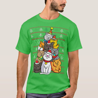 Camiseta Árbol de gato navidad gatos gatos Navidad Funny Ga