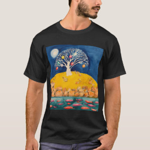 Camiseta Árbol de goma blanco con adornos