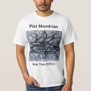 Camiseta Árbol de grises abstracto de mondrian