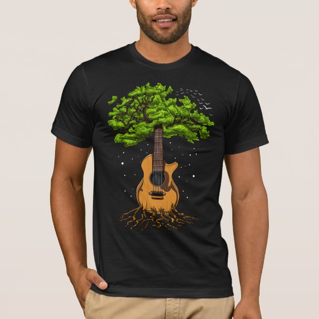 Camiseta Árbol De Guitarra Acústica De Vida (Anverso)