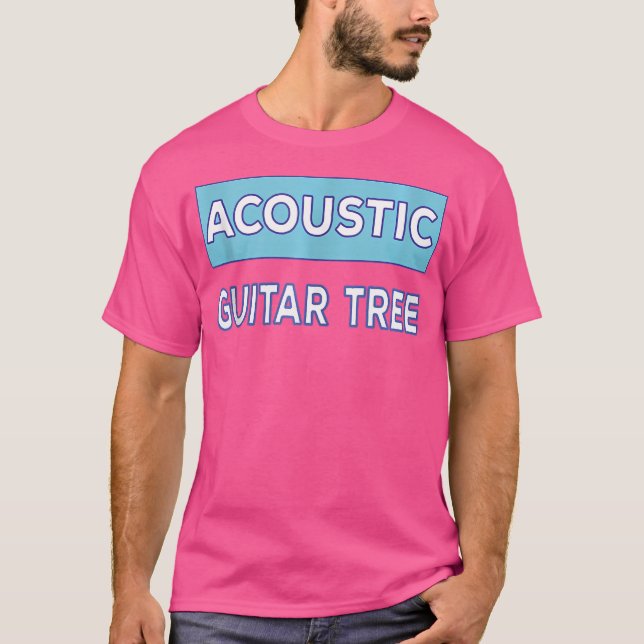 Camiseta Árbol de guitarra acústica masculina (Anverso)