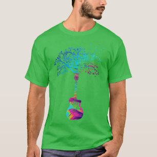 Camiseta Árbol de guitarra acústica Resumen Tema de textura