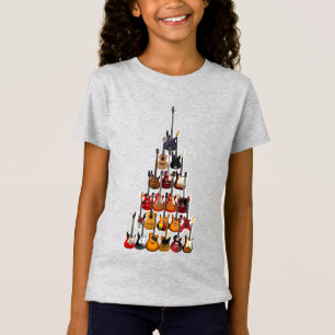 Camiseta Árbol de guitarra luces de Navidad música rock