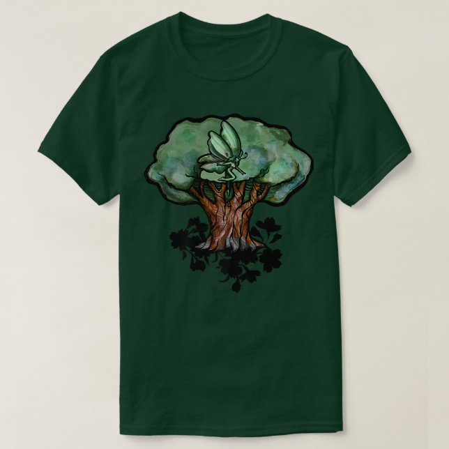 Camiseta Árbol de hadas Arte naturaleza verde amantes de ha (Diseño del anverso)
