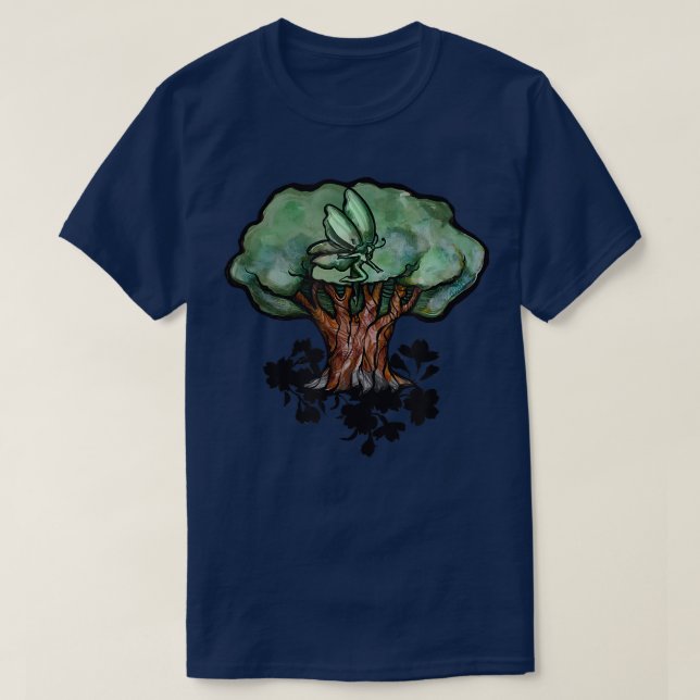 Camiseta Árbol de hadas Arte naturaleza verde amantes de ha (Diseño del anverso)