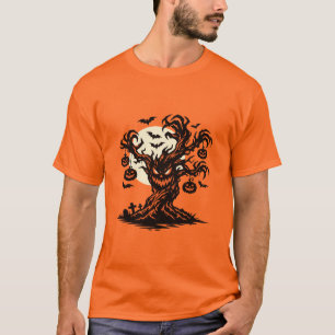Camiseta Árbol de Halloween embrujado Jack O'Lantern