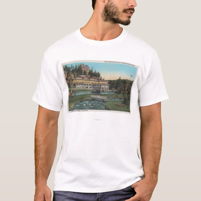Camiseta Árbol de hoja perenne, CO - hotel de Troutdale, (Anverso)