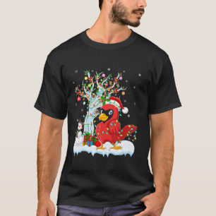 Camiseta Árbol de iluminación de Navidad Santa Hat Cardinal