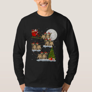 Camiseta Árbol de iluminación navideño Santa Riding Cair