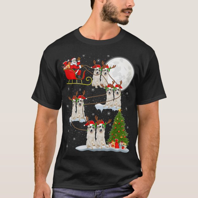 Camiseta Árbol de iluminación navideño Santa Riding Gran Pi (Anverso)