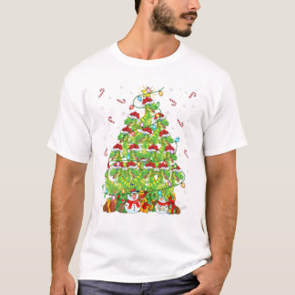 Camiseta Árbol de iluminación navideño Santa T Rex