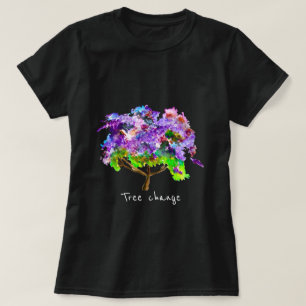 Camiseta Arbol de jacarandá morado acuarela arte fino