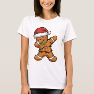 Camiseta Árbol de jengibre con luz de Navidad haciendo dab