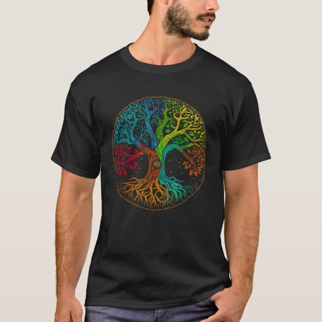 Camiseta Árbol de la Naturaleza Arte Psicodélico al aire li (Anverso)