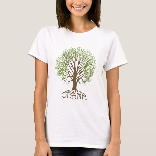 Camiseta Árbol de la paz de Obama (Anverso)