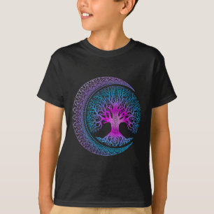 Camiseta Árbol de la Vida Fases de la Luna Creciente Mandal
