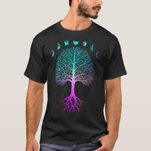 Camiseta Árbol De La Vida Fases De La Luna Vintage Retro Yo