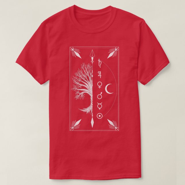 Camiseta Árbol de la vida Mística Árbol Fractal Yoga Medita (Diseño del anverso)