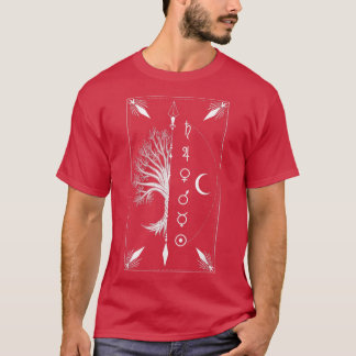 Camiseta Árbol de la vida Mística Árbol Fractal Yoga Medita