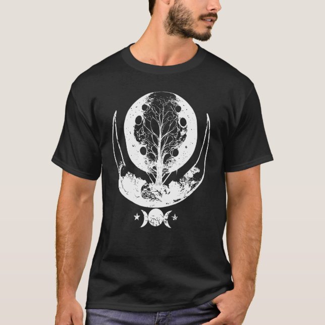 Camiseta Árbol De La Vida Occult Fases De La Luna Astrologí (Anverso)