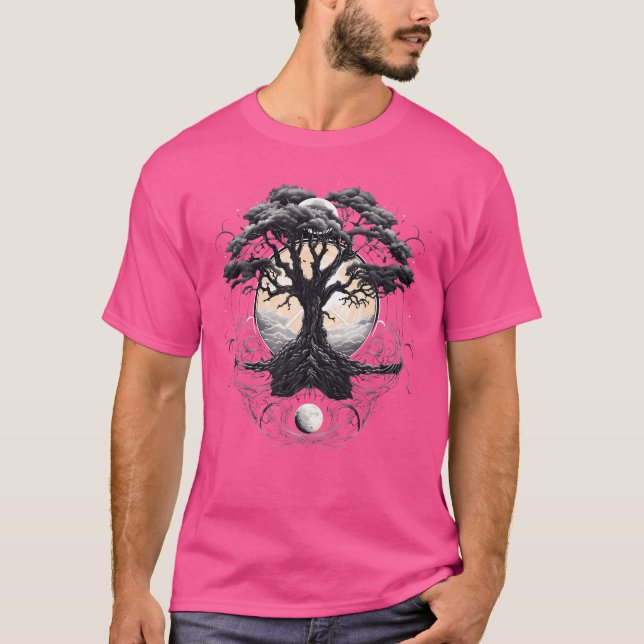 Camiseta Árbol de la Vida Triángulo Geométrico Yin Yang Fas (Anverso)