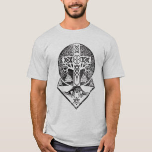 Camiseta Árbol de la vida - Yggdrasil y cruz céltica