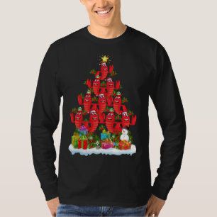 Camiseta Árbol de langosta de pescadería de Navidad ilumina