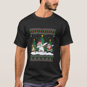 Camiseta Arbol de lechuza con reno de Santa Claus se ilumin