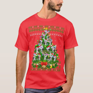 Camiseta Árbol de luces cebra navideña Santa Zebra Fea Chri