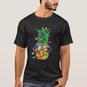 Camiseta Árbol de luces de navidad de piña tropical Merry M