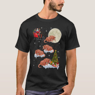 Camiseta Árbol de Luces de Navidad Santa Montando Armadillo
