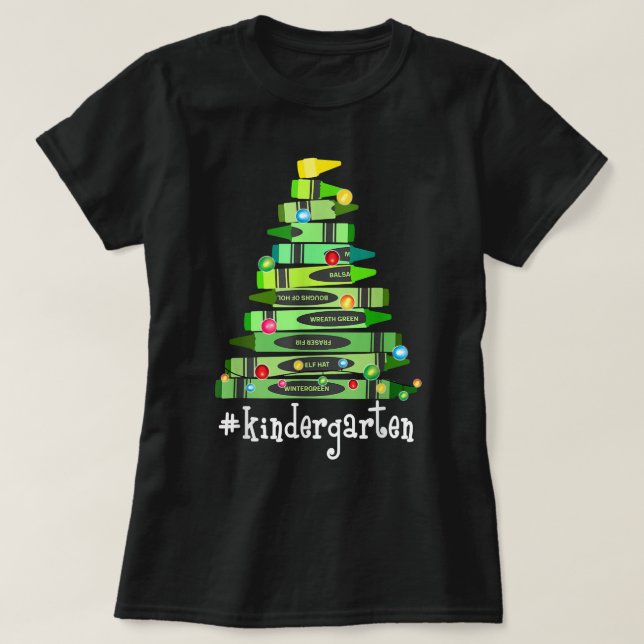 Camiseta Árbol de maestro de jardín de infancia Crayon - Me (Diseño del anverso)
