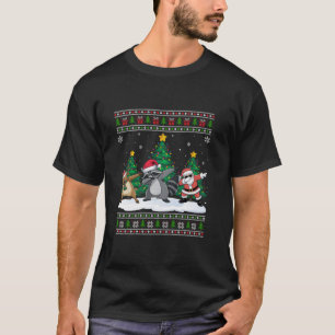 Camiseta Árbol de mapache de reno de Dabbing Santa ilumina 