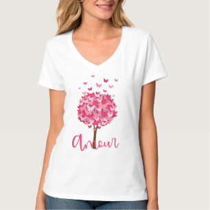 Camiseta Árbol de mariposa amour - amor romántico francés