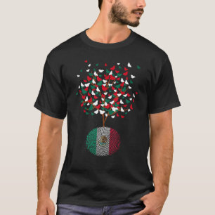 Camiseta Árbol de mariposa Bandera Mexicana México Hispano