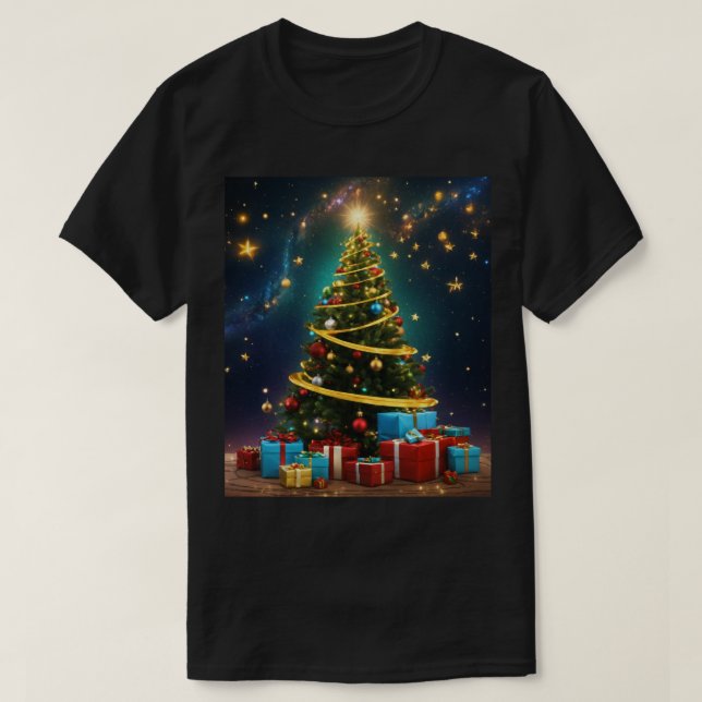 Camiseta Árbol de Navidad. (Diseño del anverso)
