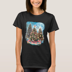 Camiseta Árbol de Navidad 3 Luna Gráfico Navidad