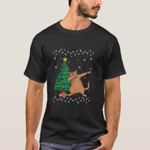 Camiseta Árbol de navidad abisina de gatos abatido ilumina 