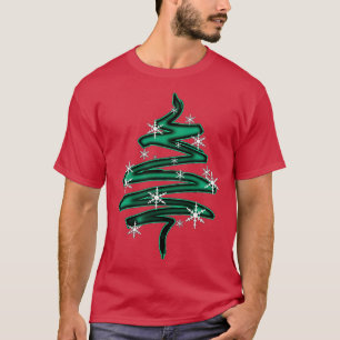 Camiseta Árbol de Navidad abstracto con copos de nieve