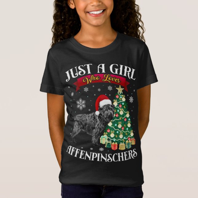 Camiseta Árbol de Navidad Affenpinscher Santa H (Anverso)
