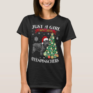 Camiseta Árbol de Navidad Affenpinscher Santa H