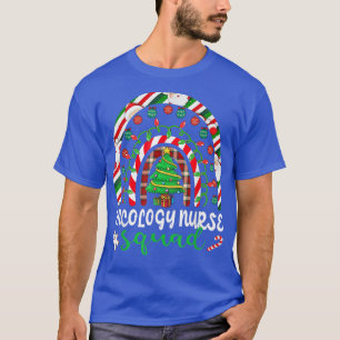 Camiseta Arbol de Navidad Arcoiris Oncología Enfermera Escu