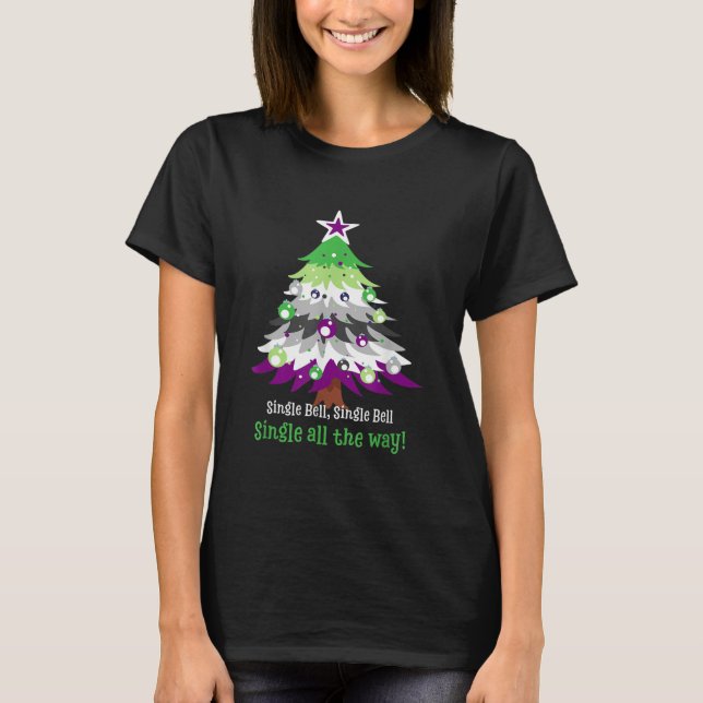 Camiseta Árbol de Navidad AroAce orientado (Anverso)