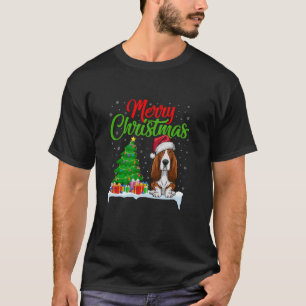 Camiseta Árbol de Navidad Basset Hound Dog enciende navidad