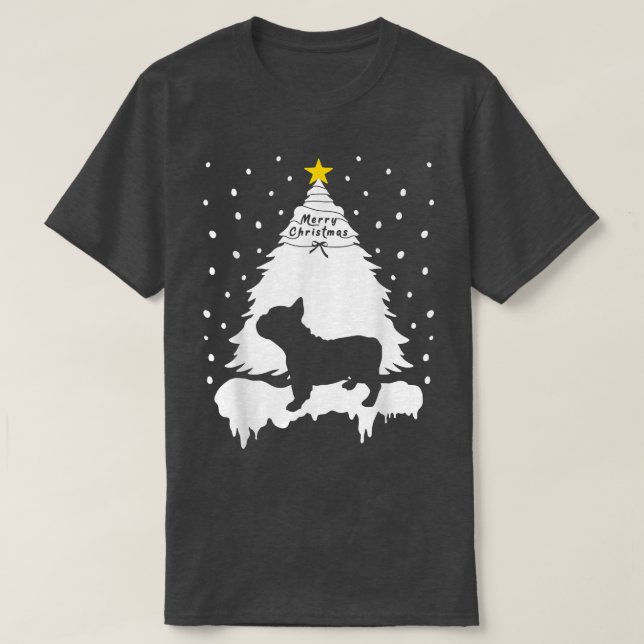 Camiseta Árbol de Navidad bulldog para hombres de familia N (Diseño del anverso)