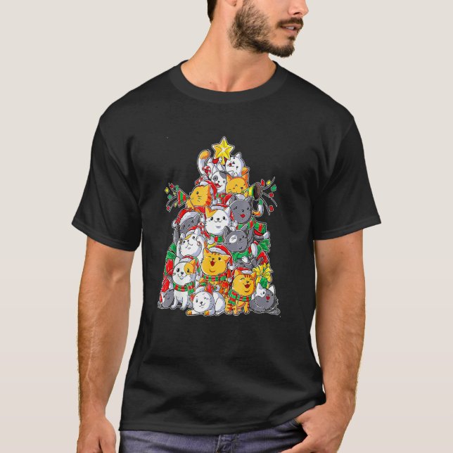 Camiseta Árbol de Navidad Ca Merry Catmas (Anverso)