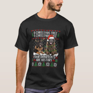 Camiseta Árbol de Navidad canino de Terranova enciende perr