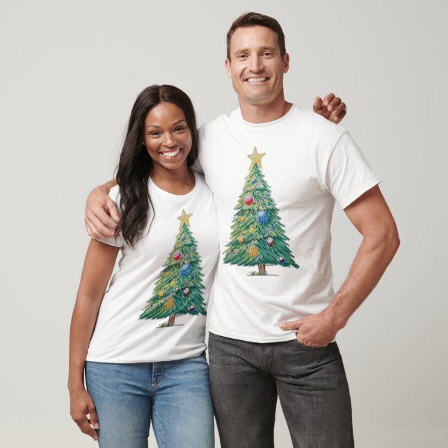 Camiseta Árbol de Navidad Colorido (Unisexo)